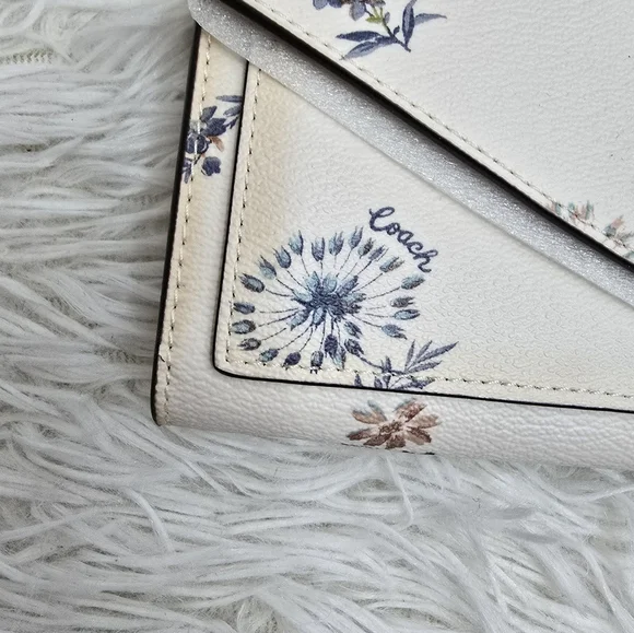 Coach Floral Pastel White And Gold Wallet - Picture 6 of 9